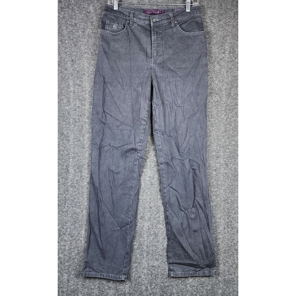 Gloria‎ Vanderbilt Amanda Jeans Womens 8 Gray High Rise Straight Leg DAF227